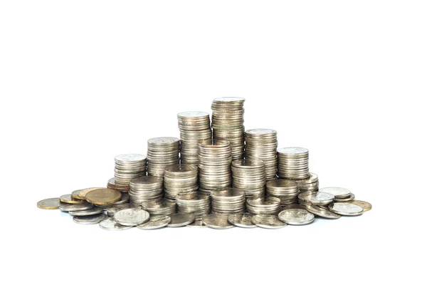Money Coins White Background — Stock Photo, Image