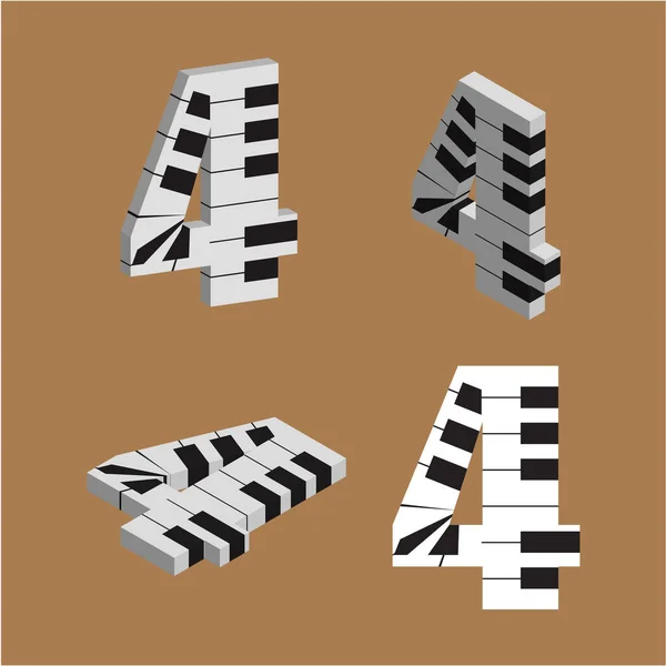 Vecteur Abstrait Numéro Fabriqué Partir Piano Ensemble Nombres — Image vectorielle