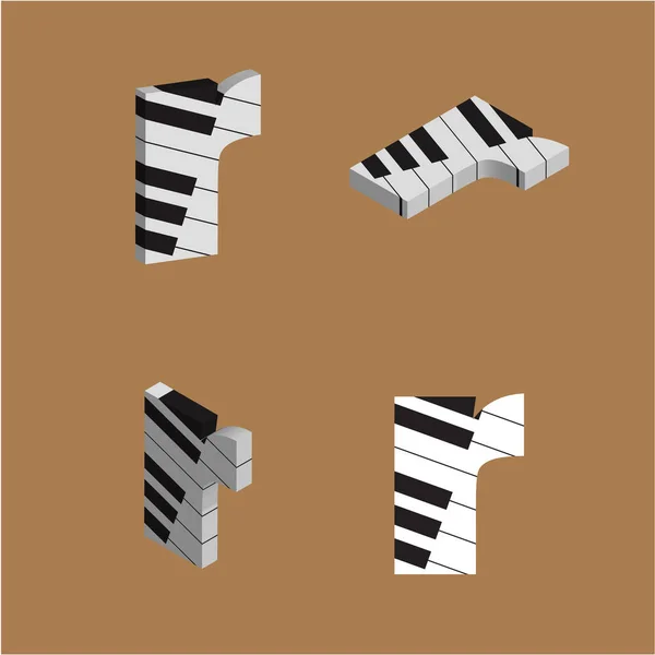 Alphabet Vectoriel Abstrait Fabriqué Partir Piano Alphabet — Image vectorielle