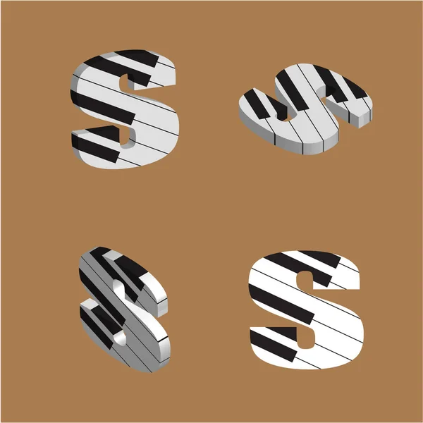 アブストラクトベクトルアルファベット ピアノ製 セットアルファベット — ストックベクタ