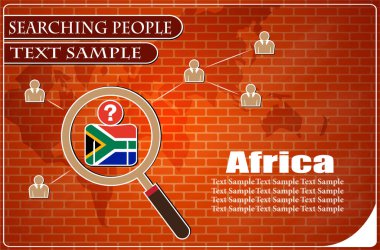 Afrika bayrağından yapılmış insanları araştıran ikon, vektör illüstrasyonu