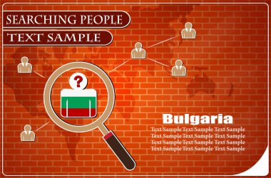 Bulgaristan bayrağı ve vektör illüstrasyonundan insan arayışında simge