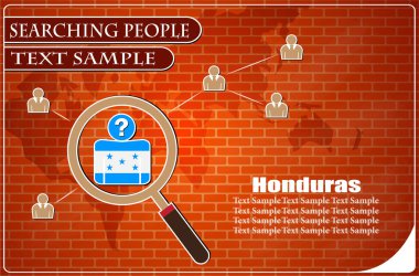 Honduras bayrağından yapılmış insanları araştıran simge, vektör illüstrasyonu