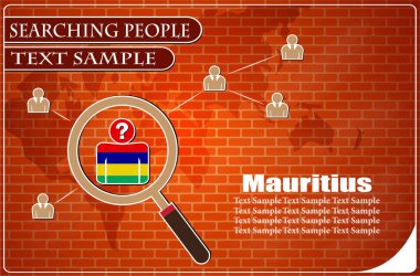 Mauritius bayrağından yapılmış insanları araştıran simge, vektör illüstrasyonu