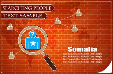 Somali bayrağından yapılmış insanları araştıran simge, vektör illüstrasyonu
