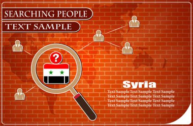 Suriye bayrağından yapılmış insanları araştıran simge, vektör illüstrasyonu