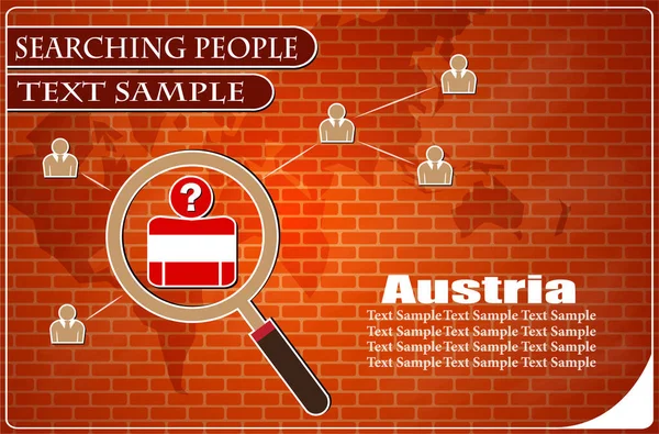 Avusturya bayrağından yapılmış insanları araştıran simge, vektör illüstrasyonu