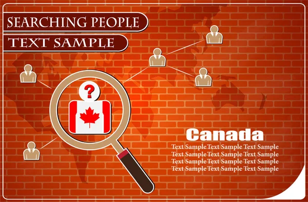 Icon Search People Made Flag Canada Vector Illustration — Stock Vector