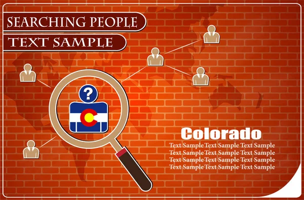 Colorado bayrağından yapılmış insanları araştıran simge, vektör illüstrasyonu