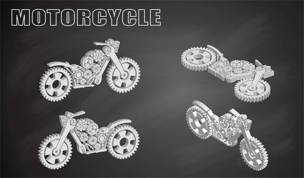 Engranajes Abstractos Forma Motocicleta Ilustración Vectorial — Archivo Imágenes Vectoriales