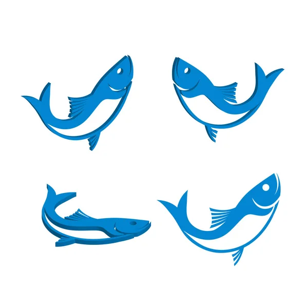 Fish Logo Template Icon Vector Illustration Design Isolated White Background — Stockvector