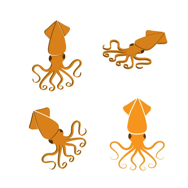 Squid Logo Isolated White Background — Stockvector