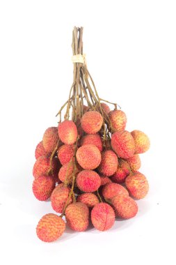 Group of fresh lychee isolated on white background