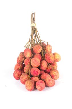 Group of fresh lychee isolated on white background
