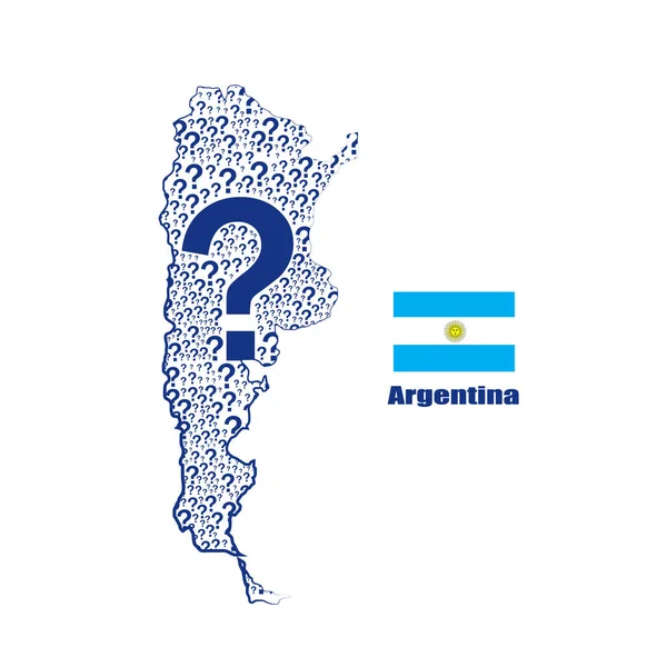 Mapa Argentina Bandera Hecha Signo Interrogación — Archivo Imágenes Vectoriales