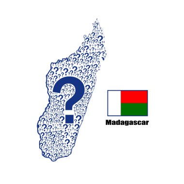 Madagaskar haritası soru işaretinden yapılmıştır.