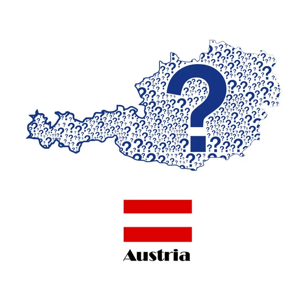 Austria Map Flag Made Question Mark — Stock Vector