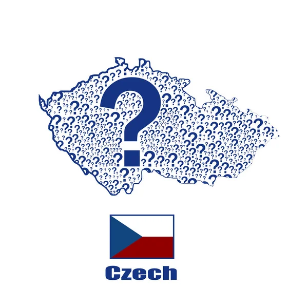 Tschechische Flagge Aus Fragezeichen — Stockvektor
