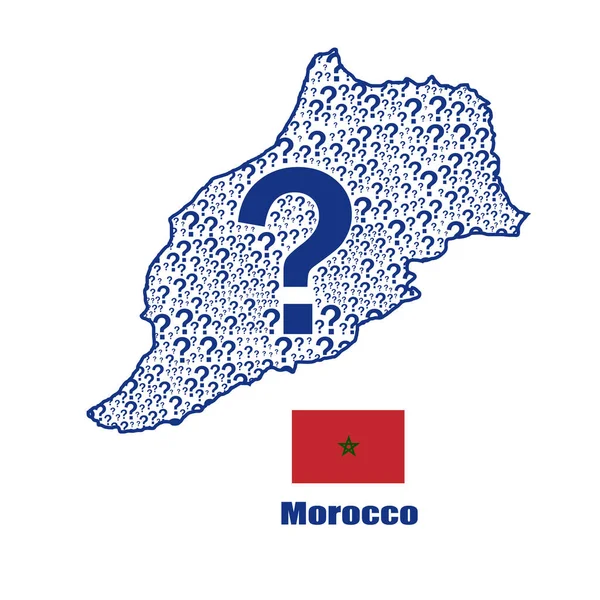 モロッコ地図フラグは 質問マークから作られた — ストックベクタ