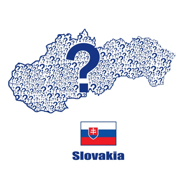 Slovakia Map Flag Made Question Mark — Stock Vector