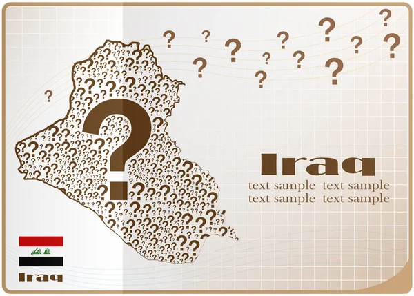 Iraq Map Flag Made Question Mark — Stock Vector