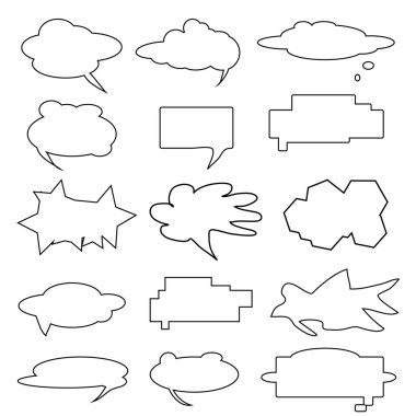 Farklı şekilli konuşma balonları topluluğu