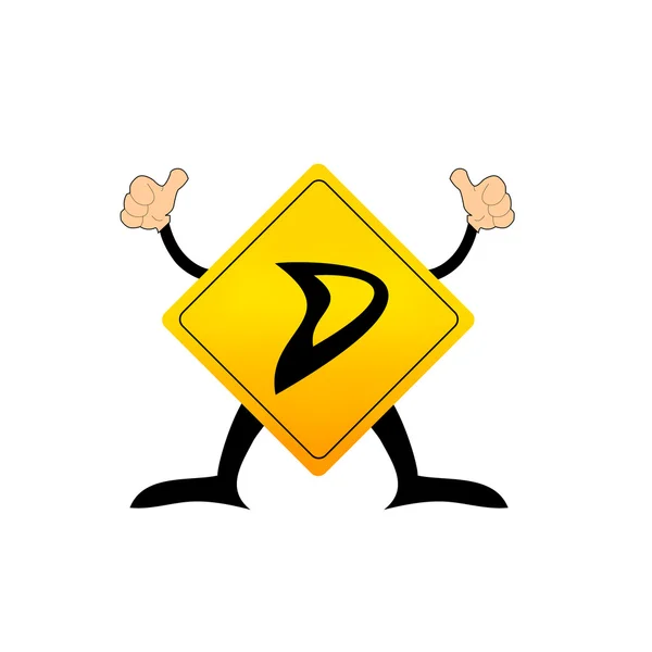 Yellow Label D letter — Stock Vector