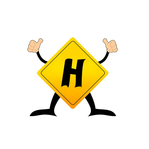 Yellow Label H letter — Stock Vector