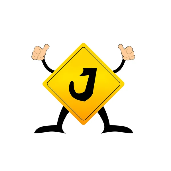 Yellow Label J letter — Stock Vector