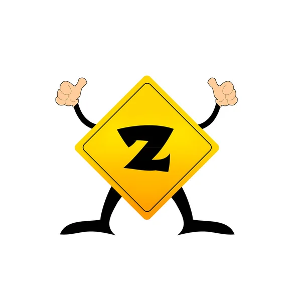 Yellow Label Z letter — Stock Vector