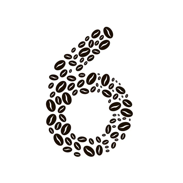 Номер 6 из векторного набора кофейных зерен — стоковый вектор