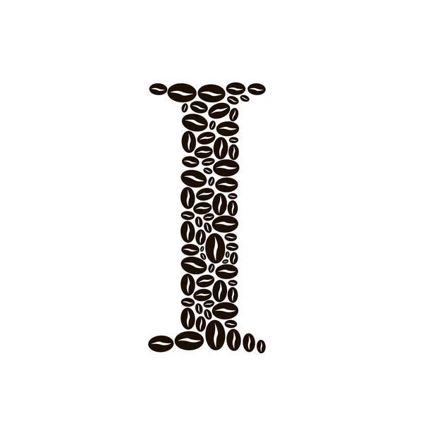 Letter I made of coffee beans vector set — Stock Vector