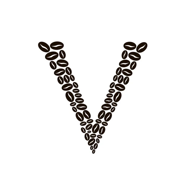 字母 V 的咖啡豆矢量集 — 图库矢量图片