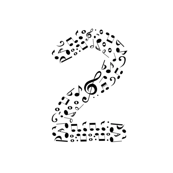 Müzik notları - sayılar kümesi yapılan iki numaralı tasarlamak vektör