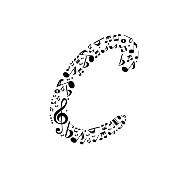 Soyut vektör alfabesi - müzik notları - alfabe se yapılan C