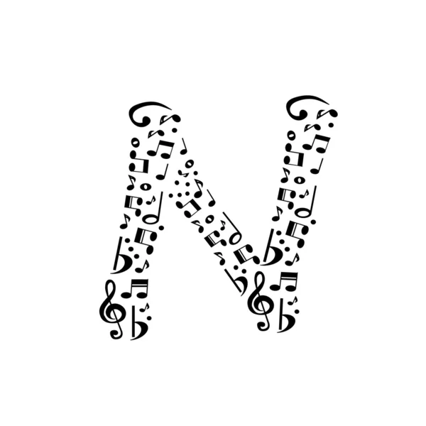 Vektör alfabesi - müzik notları - alfabe se yapılan N soyut