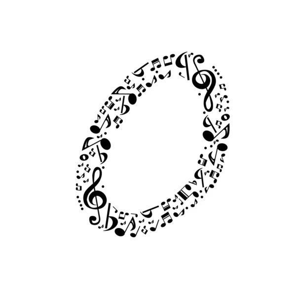 Vektör alfabesi - müzik notlar - alfabe se aldım O soyut