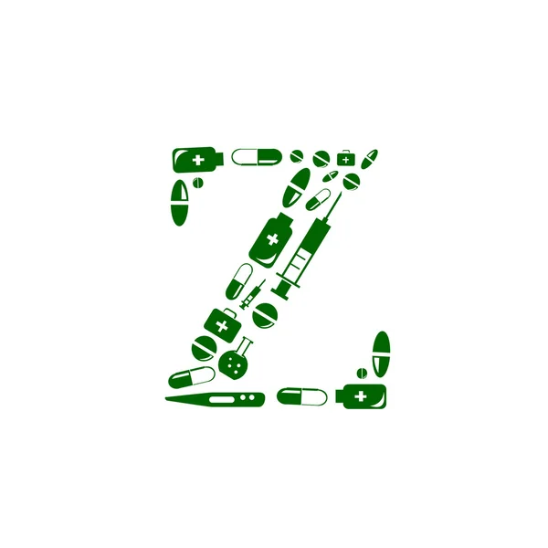 Γράμμα z, αλφάβητο φαρμάκων — Διανυσματικό Αρχείο