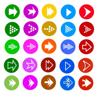 Ok işareti Icon set. Basit daire şekli Internet düğmesi gri