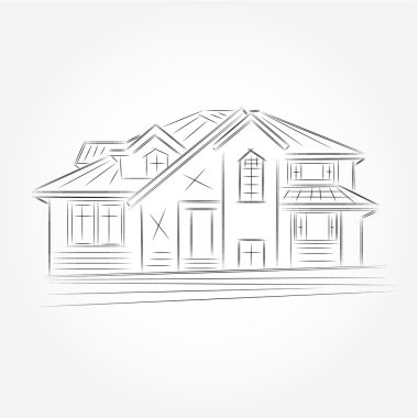3D render ev tel çerçeve. Beyaz arka plan.