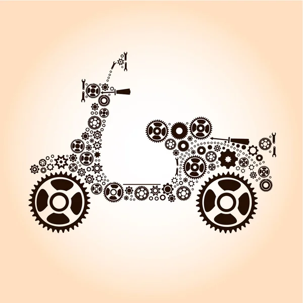 İnsan beyni yapı SMM ve Dişliler Vektörel çizim ©jakkarin_rongkankeaw