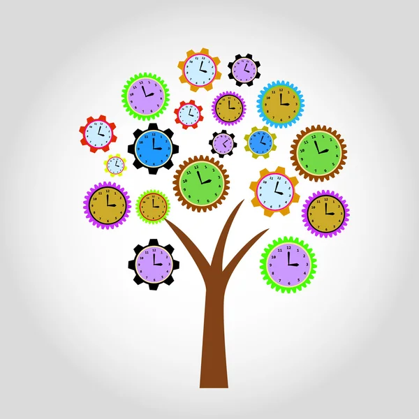 Árbol del reloj. Para las flores del reloj ver mi cartera — Archivo Imágenes Vectoriales