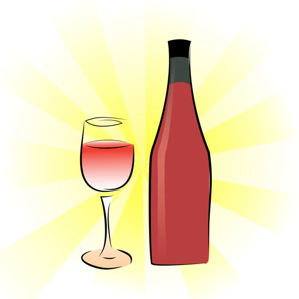 Dessin de vin sur fond jaune illustration vectorielle — Image vectorielle