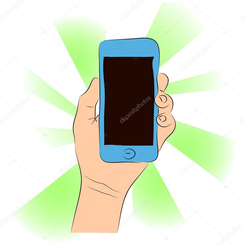 Touchscreen Cellphone Drawing 8,921 Cellphone Hand Draw Stock