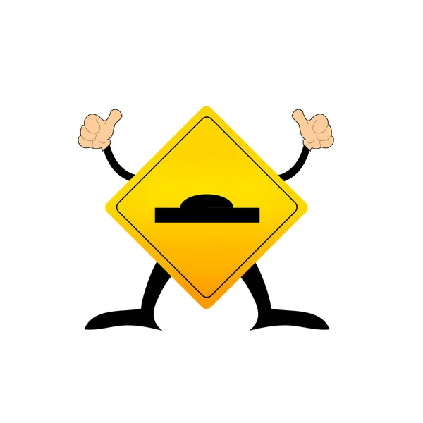 Road warning sign with surface Jump street — Stock Vector