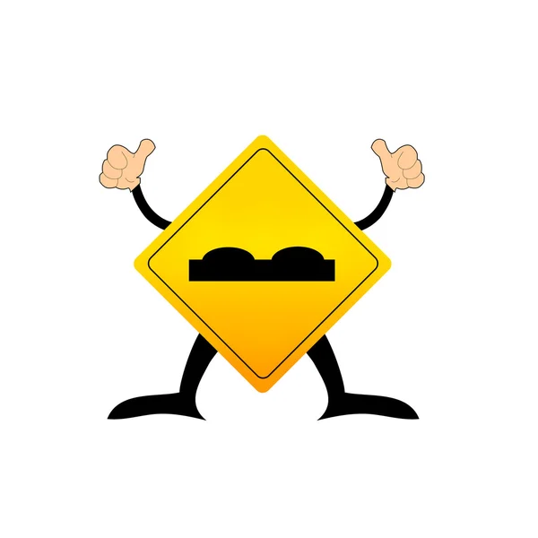 Road Sign beware surface roughness — Stock Vector