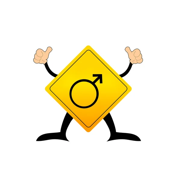 Yellow warning sign Men — Stock Vector