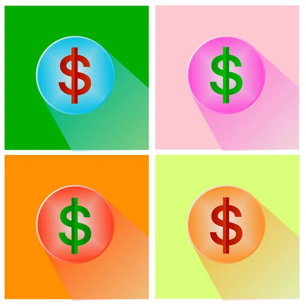 Dollars sign icon. USD currency symbol. Money label — Stock Vector