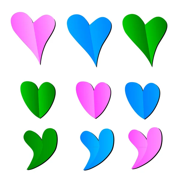 Hearts icons — Stock Vector