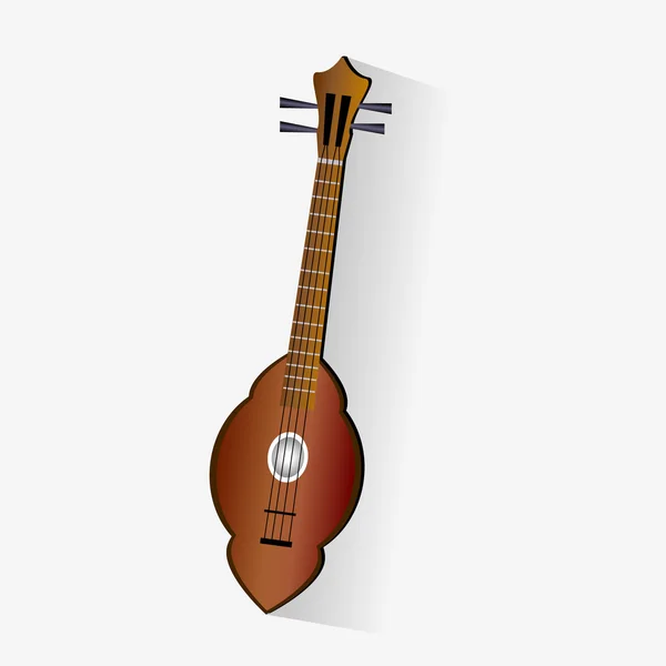 Guitarra de madeira estilo folk tailandês o instrumento de música country tailandesa — Vetor de Stock